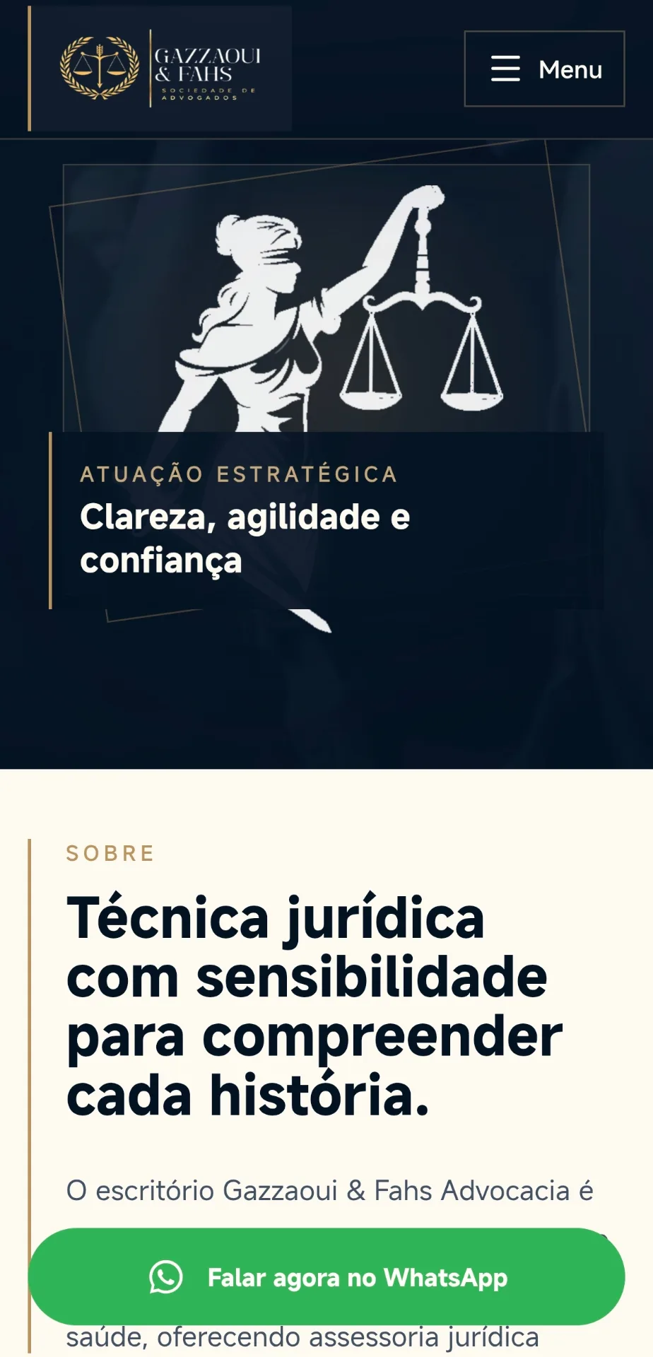 Advocacia Gazaoui & Fhas — tela do projeto 3